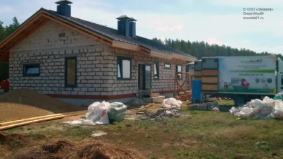 Теплоизоляция дома минеральной ватой. Одноэтажный дом, со вторым светом в городе Елабуга, Татарстан